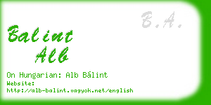 balint alb business card