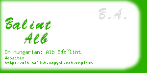 balint alb business card